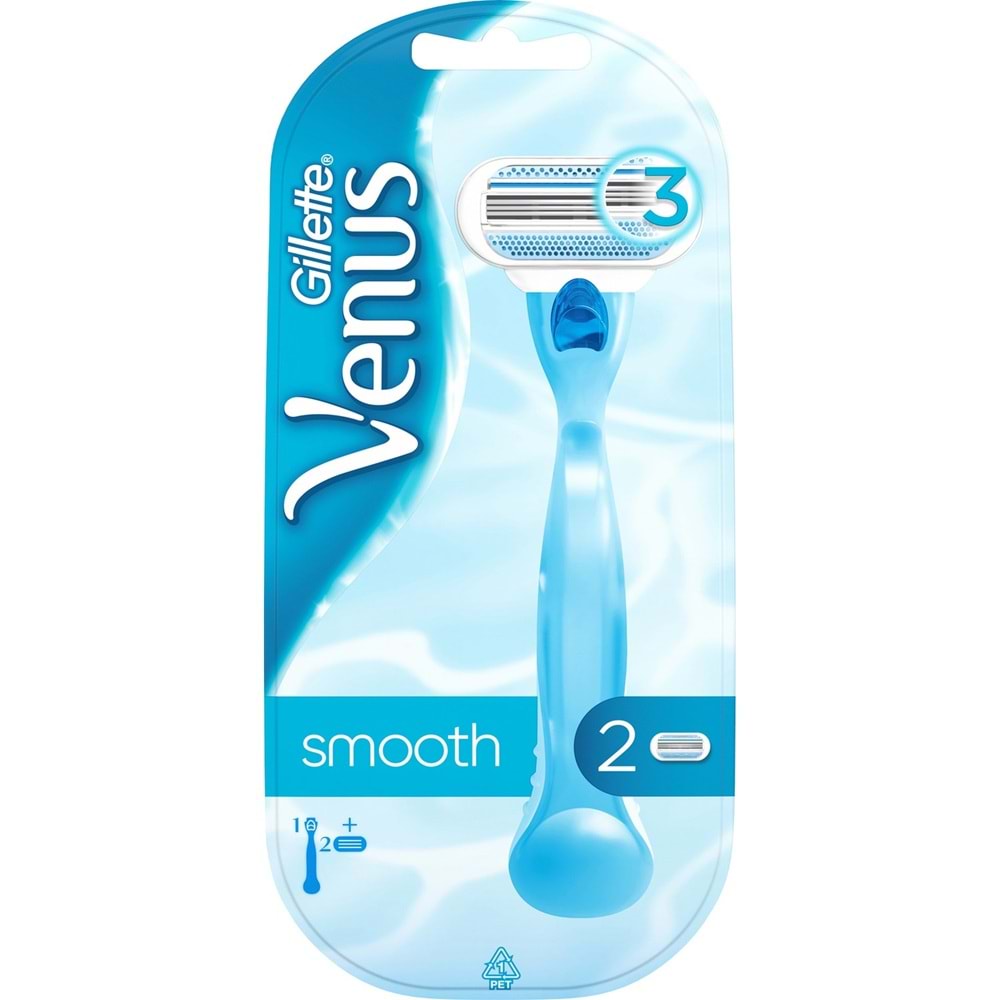 Gillette Venus Smooth Kadın Tıraş Makinesi + Yedek Başlık Ergonomik Tasarım ile Hassas Cilt İçin