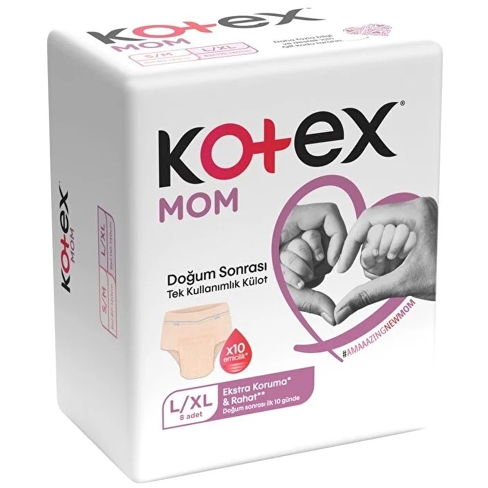 Kotex Mom Lohusa Külodu - Külot Bez L - Large - Büyük / XL - Extra Large - (İç Adet 8) Tekli Pk