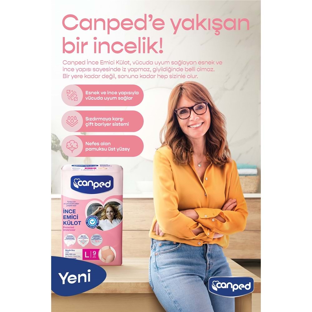 Canped Külotlu Mesane Pedi - İnce Emici Külot M - Medium - Orta (İç Adet 10) Tekli Pk