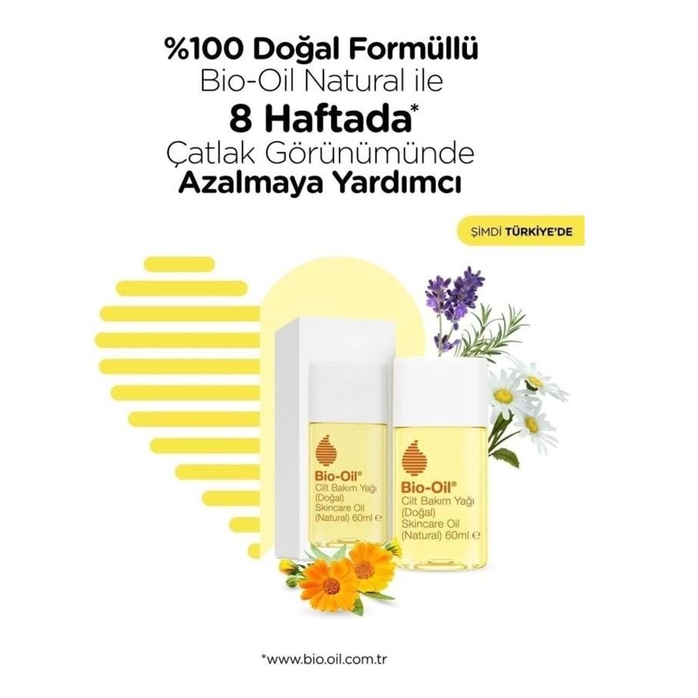 Bio-Oil %100 Natural Çatlak Karşıtı & Leke Karşıtı Nemlendirici Doğal Cilt Bakım Yağı 60ML