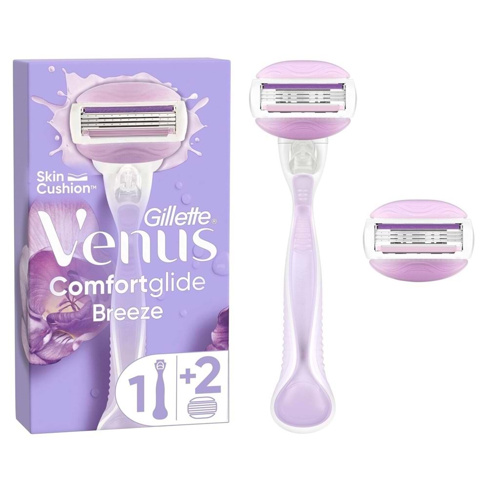 Gillette Venus Comfort Glide Breeze Tıraş Makinesi + 2 Adet Yedek Başlık