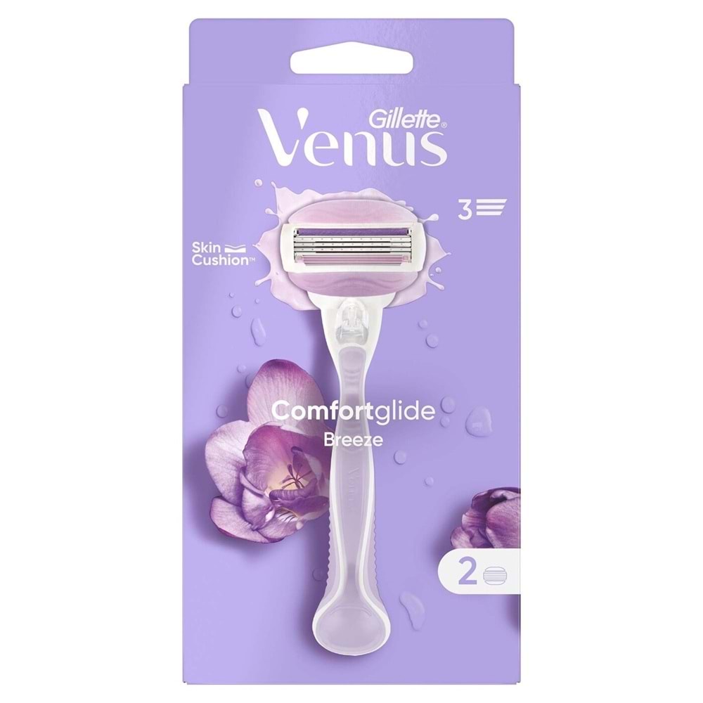 Gillette Venus Comfort Glide Breeze Tıraş Makinesi + 2 Adet Yedek Başlık