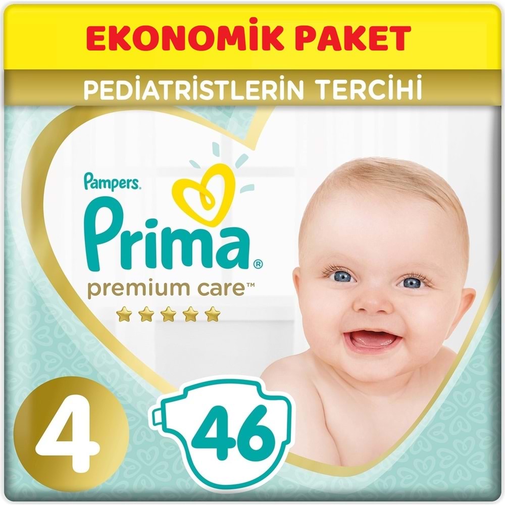 Prima Premium Care Bebek Bezi Beden:4 (9-14KG) Maxi 46 Adet Ekonomik Pk