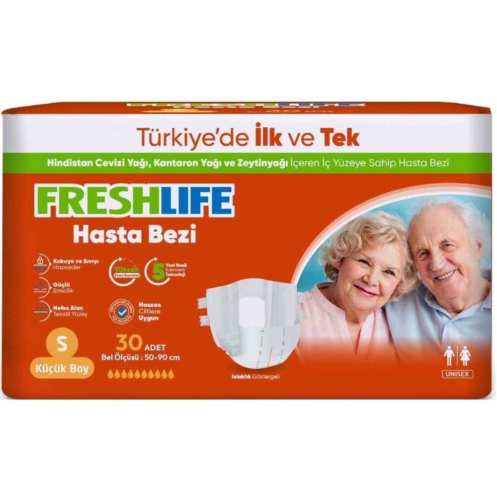 FreshLife Yetişkin Hasta Bezi Bel Bantlı S - Küçük - Small 30 Adet