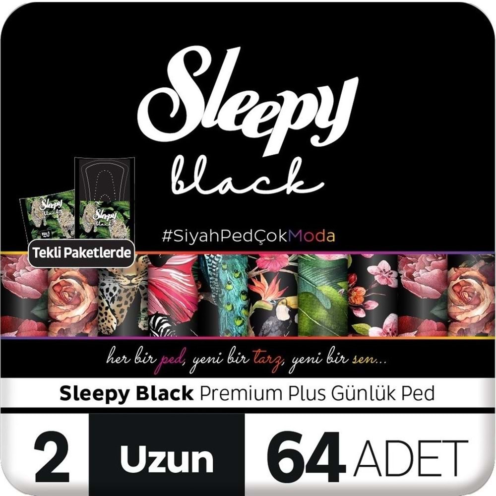 Sleepy Black Premium Plus Günlük Ped Uzun 32 Adet Standart Pk