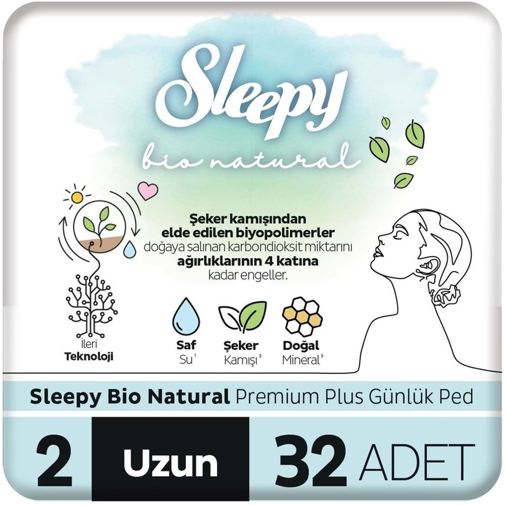 Sleepy Natural Premium Günlük Ped Uzun 32 Adet Standart Pk