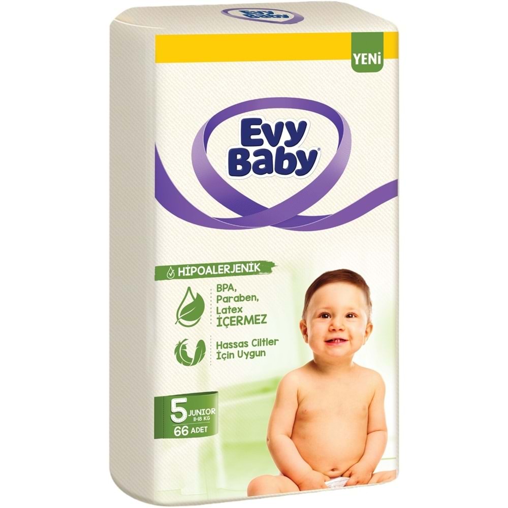 Evy Baby Bebek Bezi 5 Beden 11-18 KG Junior 66 Adet Süper Fırsat Pk