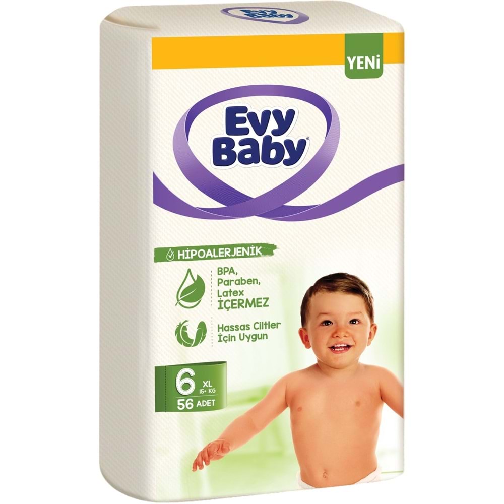 Evy Baby Bebek Bezi 6 Beden 15+ KG Ekstra Large 56 Adet Süper Fırsat Pk