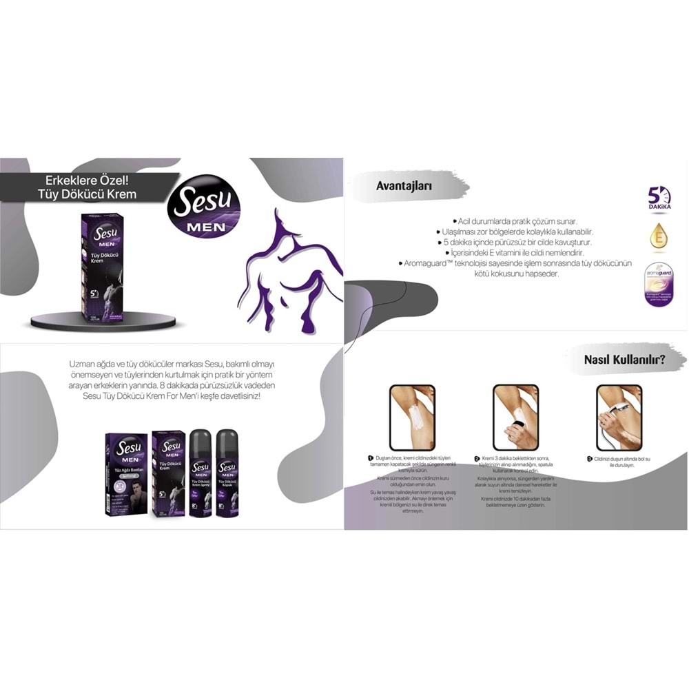 Sesu Tüy Dökücü Krem For Men 100ML