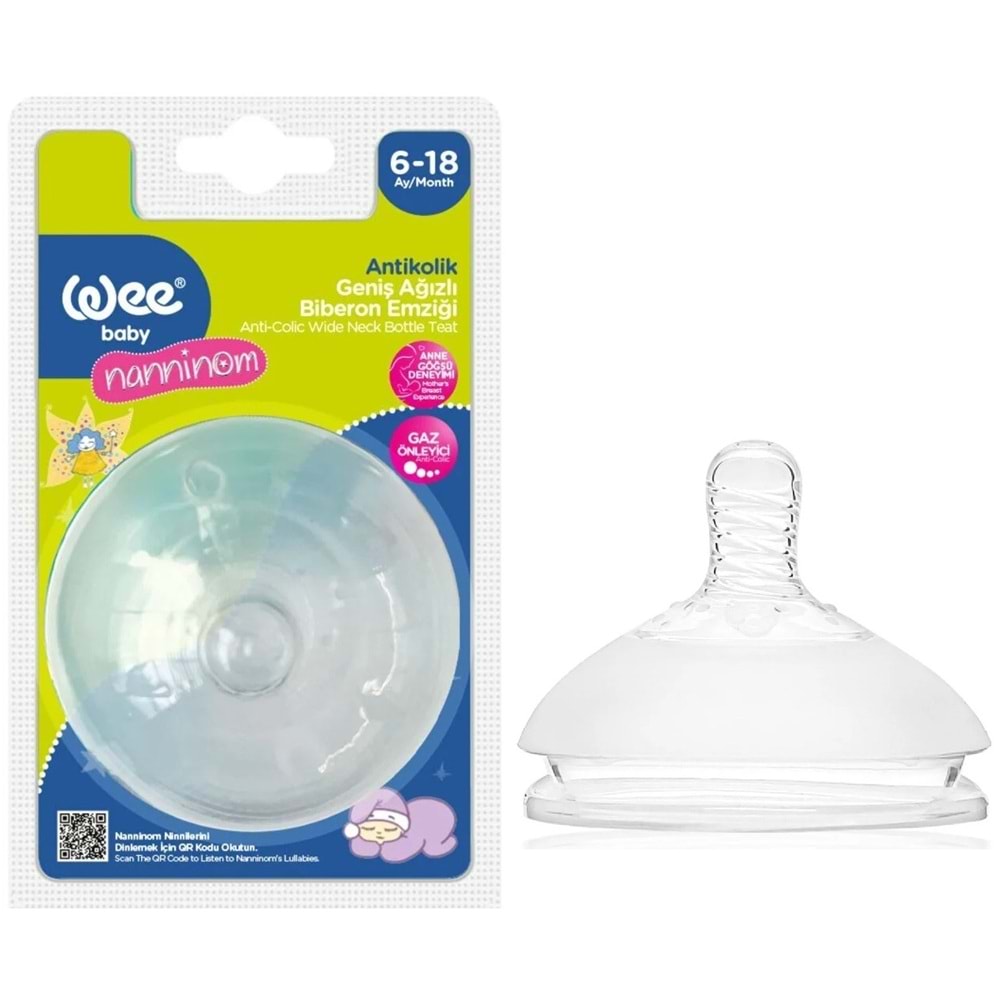 Wee Baby Nanninom Geniş Ağızlı Biberon Emziği 6-18 Ay (Kod-286)