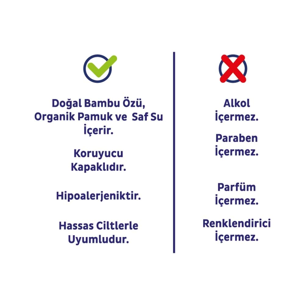 Sleepy Islak Havlu Mendil Pamuklu Yenidoğan Natural Bambu 40 Yaprak 3 Lü Set (120 Yaprak)