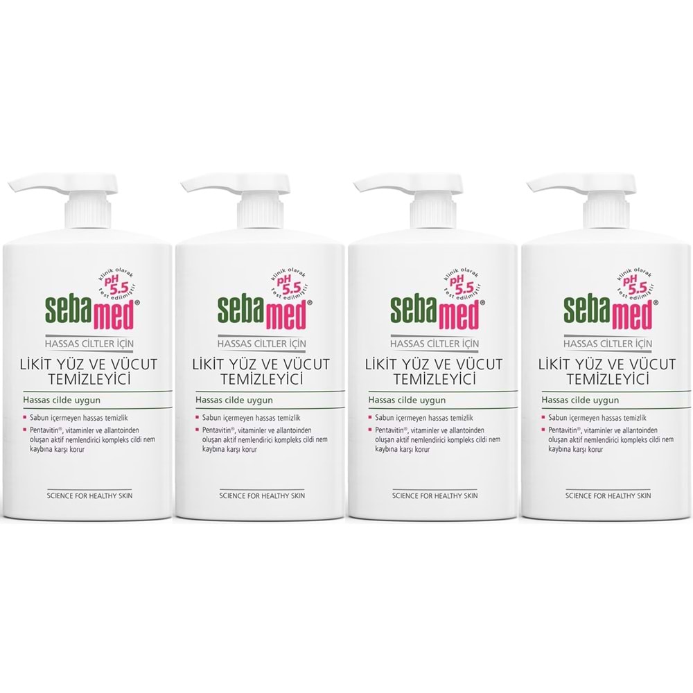 Sebamed Yüz ve Vücut Temizleyici Likit 300 ML (4 Lü Set)
