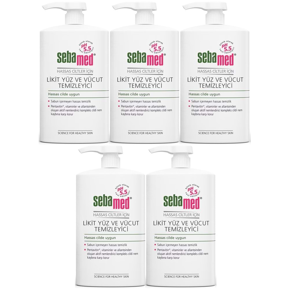 Sebamed Yüz ve Vücut Temizleyici Likit 300 ML (5 Li Set)