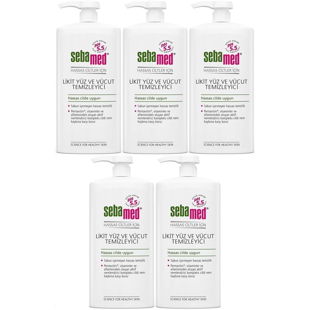 Sebamed Yüz ve Vücut Temizleyici Likit 750 ML (5 Li Set)