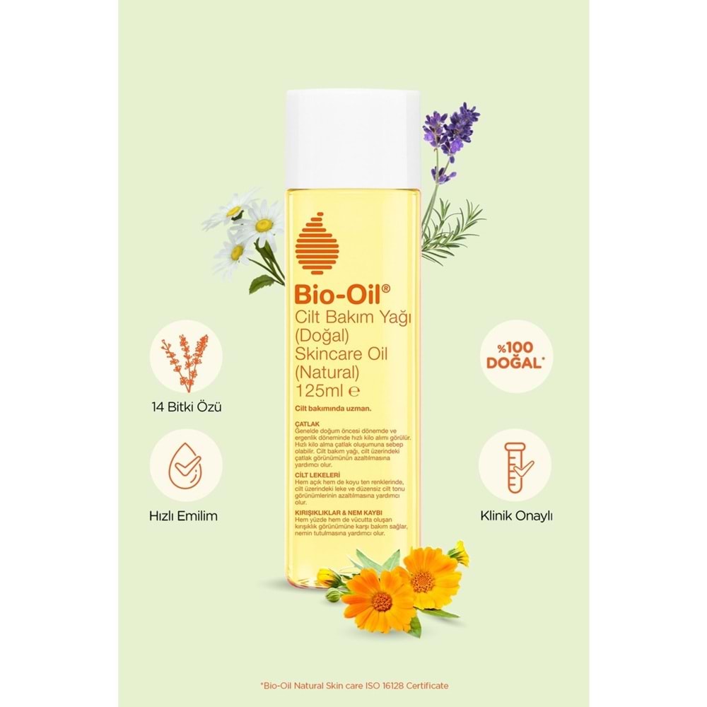 Bio-Oil %100 Natural Çatlak & Leke Karşıtı Nemlendirici Doğal Cilt Bakım Yağı 125ML (4 Lü Set)