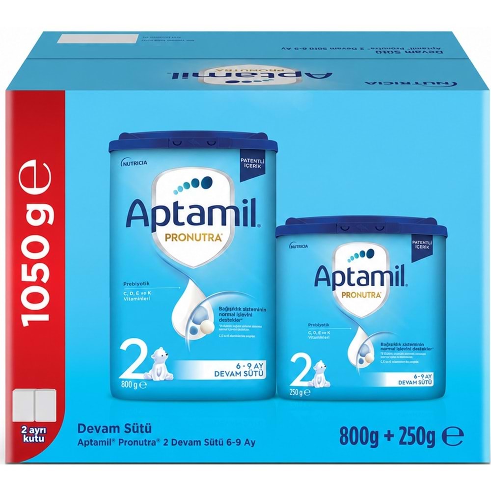 Nutrıcıa Aptamil Pronutra 1050GR (800+250GR) Devam Sütü No:2 (6-9 Ay) Avantaj Pk