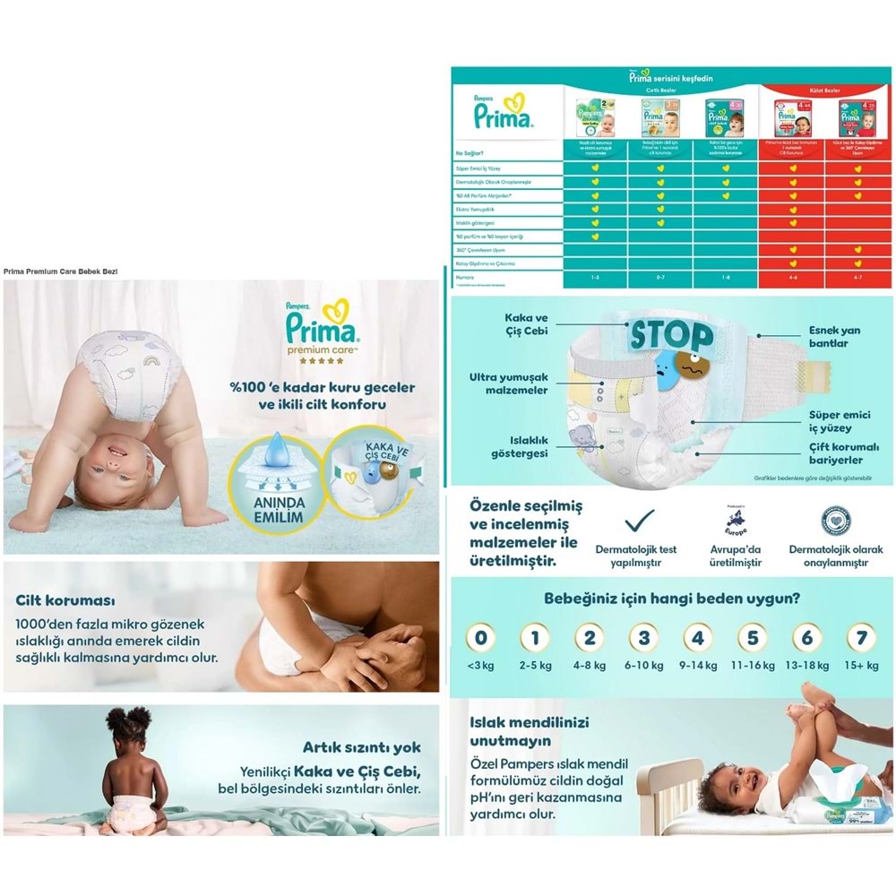 Prima Premium Care Bebek Bezi Beden:6 (13+) Extra Large 62 Adet Ultra Fırsat Pk
