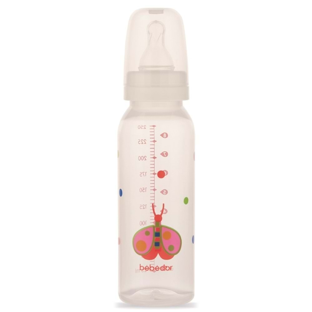 Bebedor Desenli PP Biberon 250ML (Kod:24302) - Kırmızı