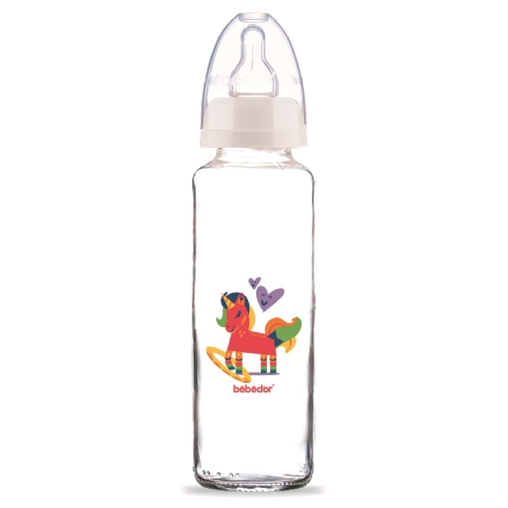 Bebedor Desenli Cam Biberon 250ML (Kod:31302) - Desen/At