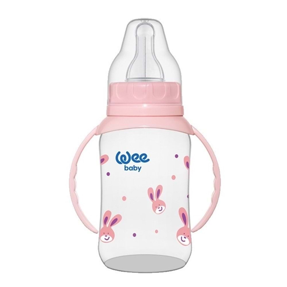 Wee Baby P.P Kulplu Biberon 150ML (Kod:744) - Pembe