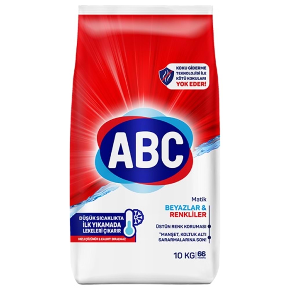 Abc Matik Toz Çamaşır Deterjanı 40KG (4PK*10KG) Klasik Beyazlar & Renkliler (264 Yıkama)