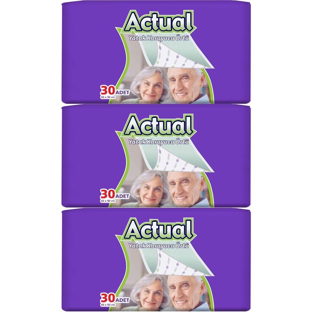 Actual Hasta Alt Açma Yatak Koruyucu Örtü 60*90CM 90 Adet (3PK*30)