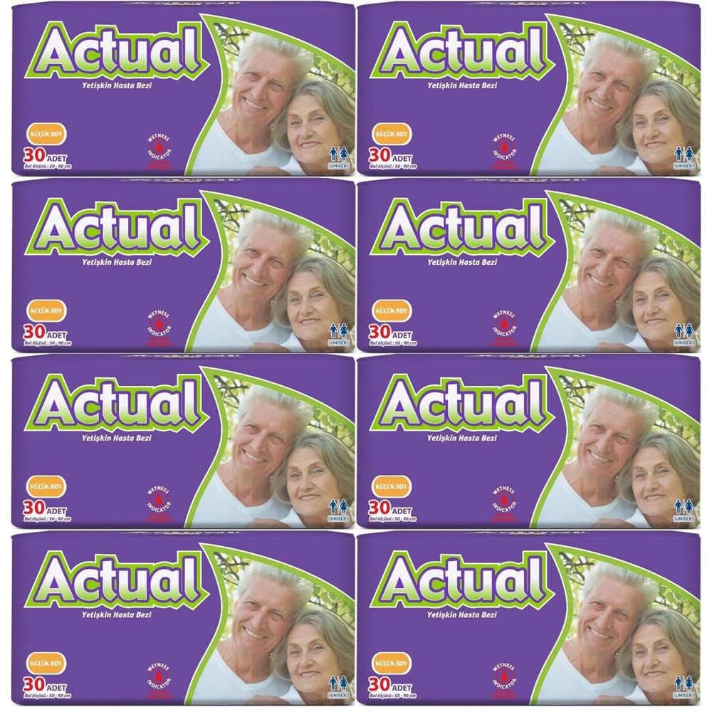 Actual Yetişkin Hasta Bezi Bel Bantlı S - Small - Küçük 240 Adet (8PK*30)