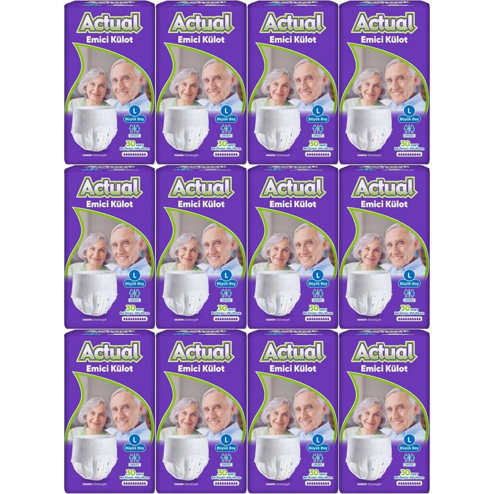 Actual Emici Külot Yetişkin Bezi L - Large - Büyük (Islaklık Göstergeli) 360 Adet