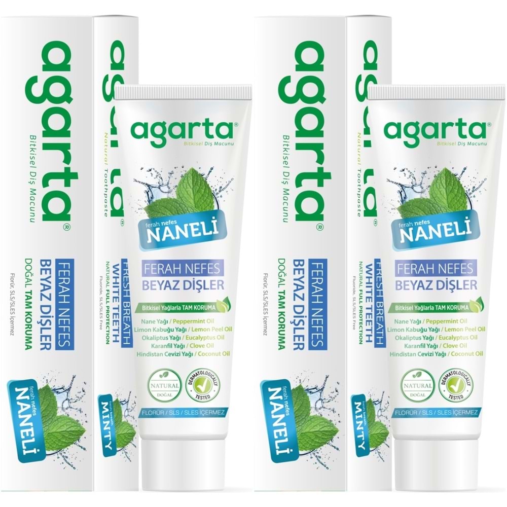 Agarta Doğal Diş Macunu 100ML Naneli (2 Li Set)