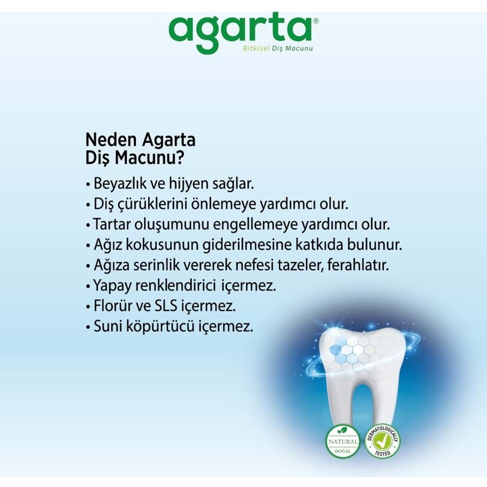 Agarta Doğal Diş Macunu 100ML Bitki Özlü (2 Li Set)