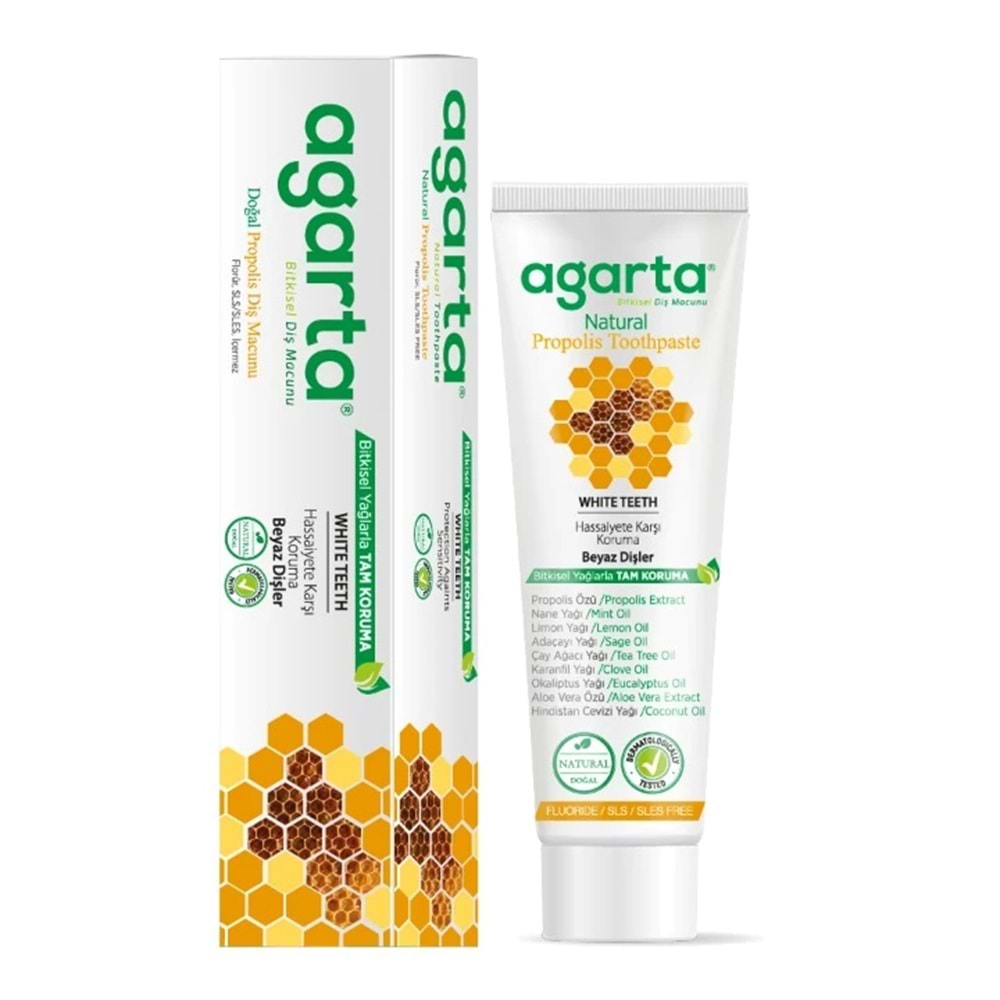 Agarta Doğal Diş Macunu 100ML Propolisli (12 Li Set)