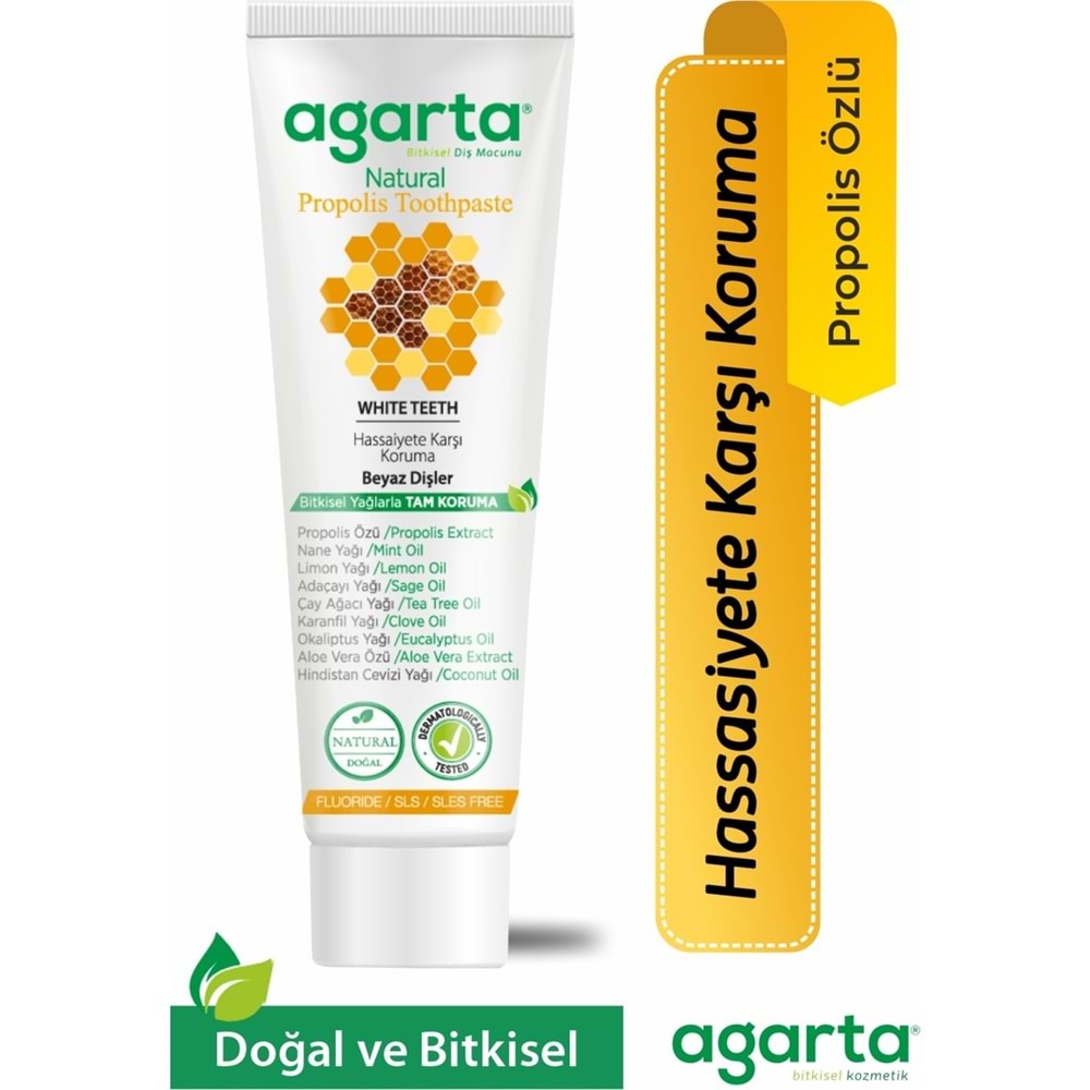 Agarta Doğal Diş Macunu 100ML Propolisli (12 Li Set)