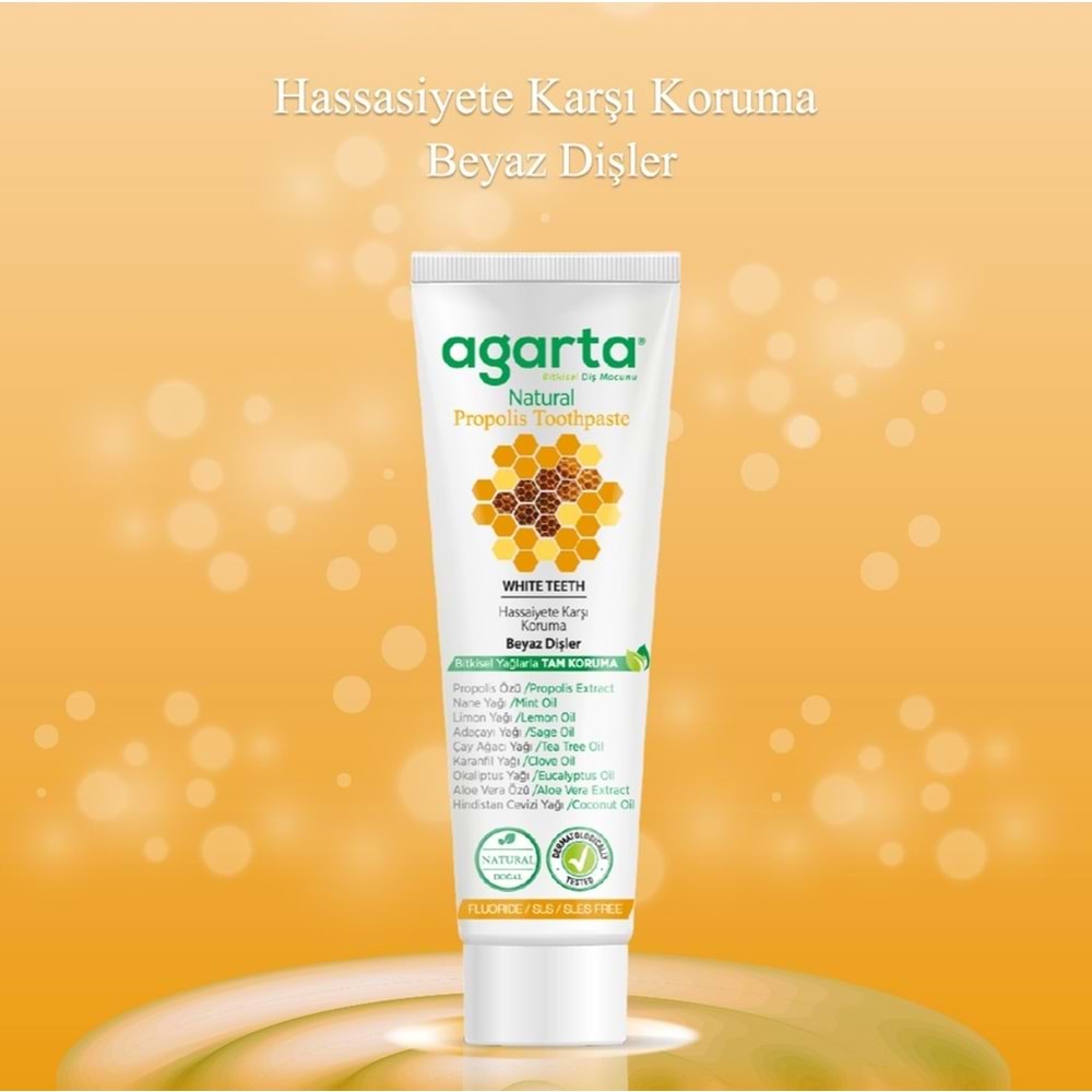 Agarta Doğal Diş Macunu 100ML Propolisli (12 Li Set)