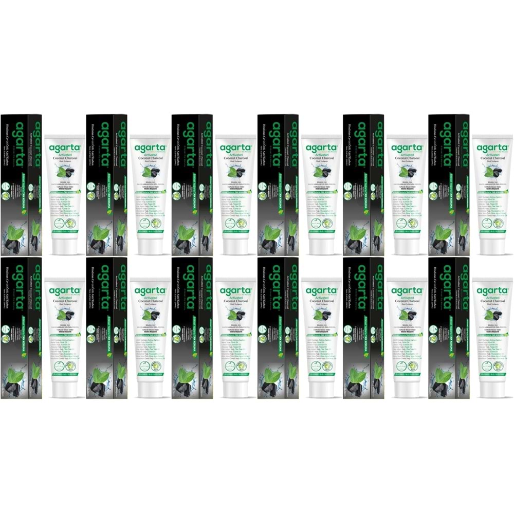 Agarta Doğal Diş Macunu 100ML Aktif Karbonlu (12 Li Set)