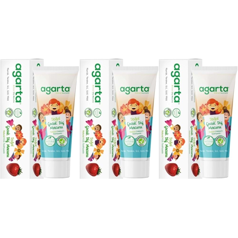 Agarta Doğal Diş Macunu 75ML Çocuk (3 Lü Set)