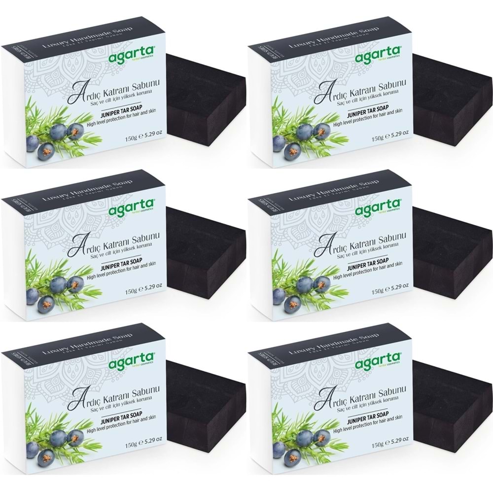 Agarta El Yapımı Doğal Sabun 150GR Ardıç Katranı (6 Lı Set)