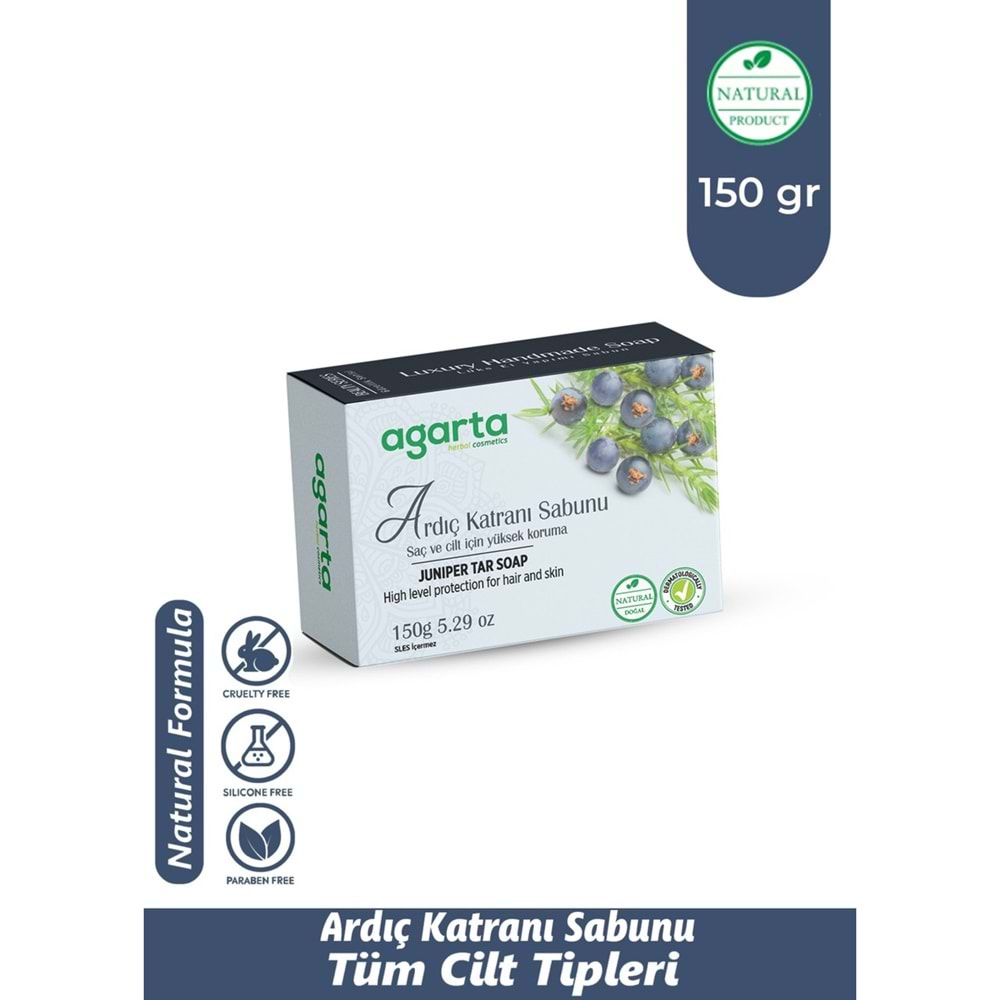 Agarta El Yapımı Doğal Sabun 150GR Ardıç Katranı (9 Lu Set)