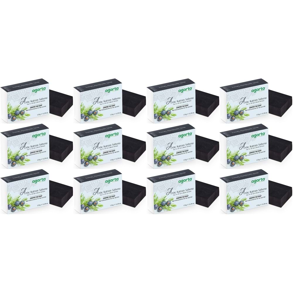 Agarta El Yapımı Doğal Sabun 150GR Ardıç Katranı (12 Li Set)