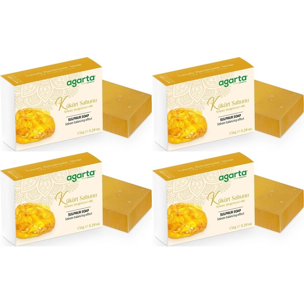 Agarta El Yapımı Doğal Sabun 150GR Kükürt (4 Lü Set)