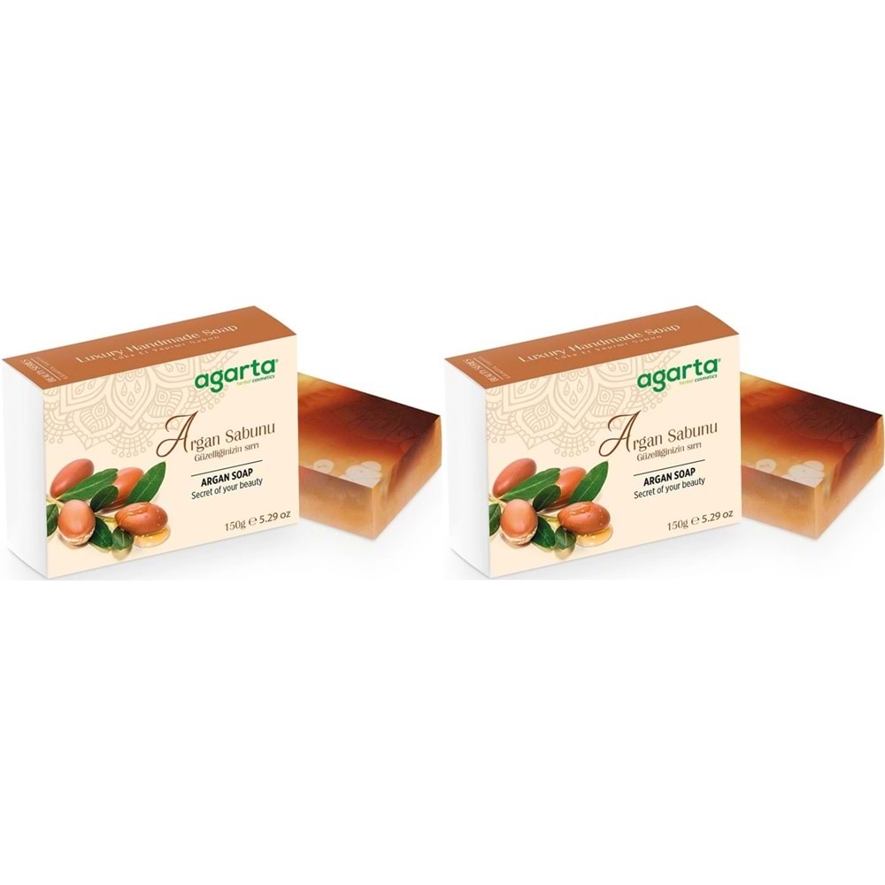 Agarta El Yapımı Doğal Sabun 150GR Argan (2 Li Set)