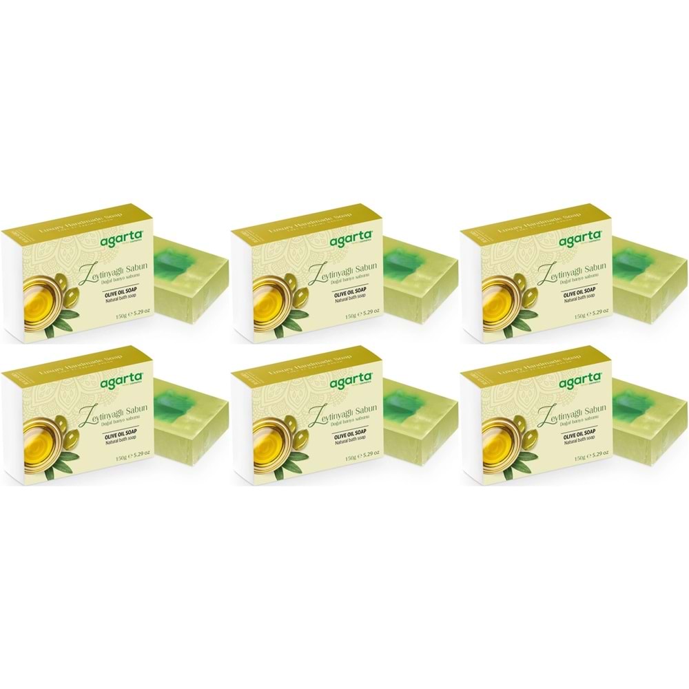 Agarta El Yapımı Doğal Sabun 150GR Zeytinyağlı (6 Lı Set)