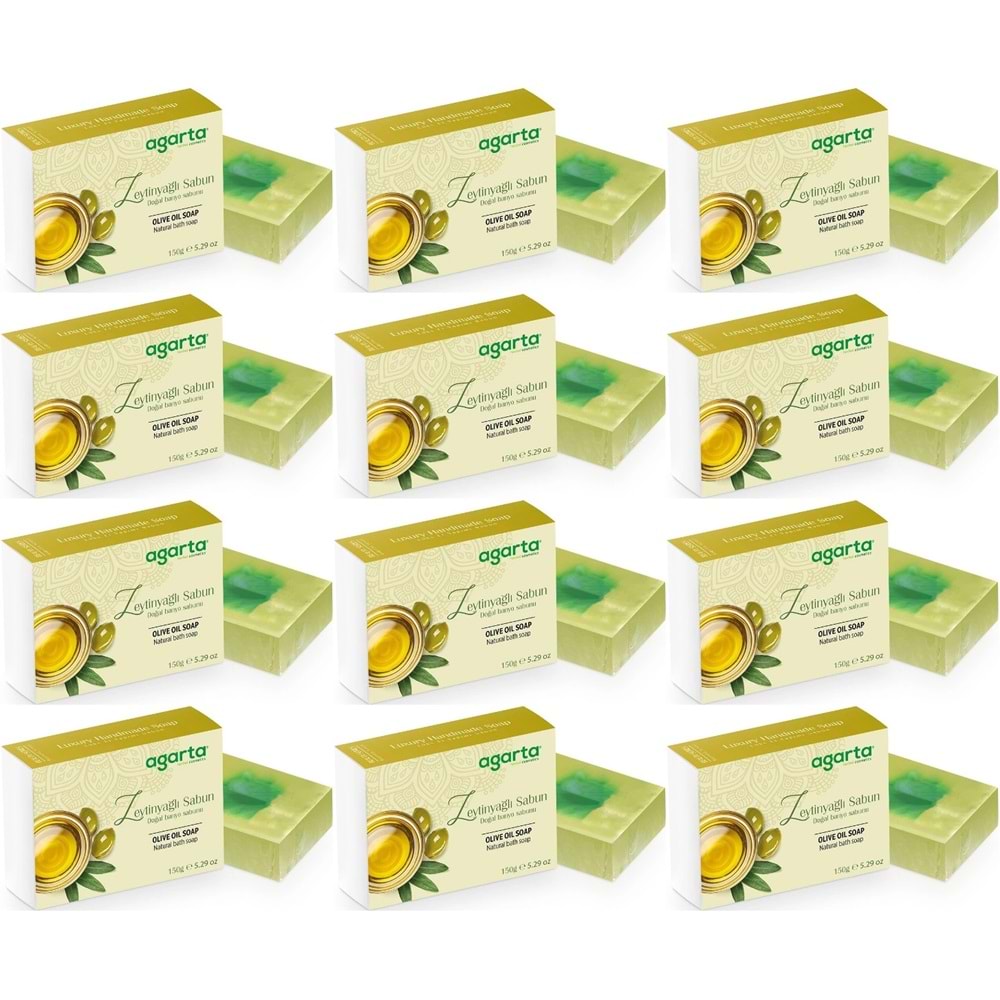 Agarta El Yapımı Doğal Sabun 150GR Zeytinyağlı (12 Li Set)