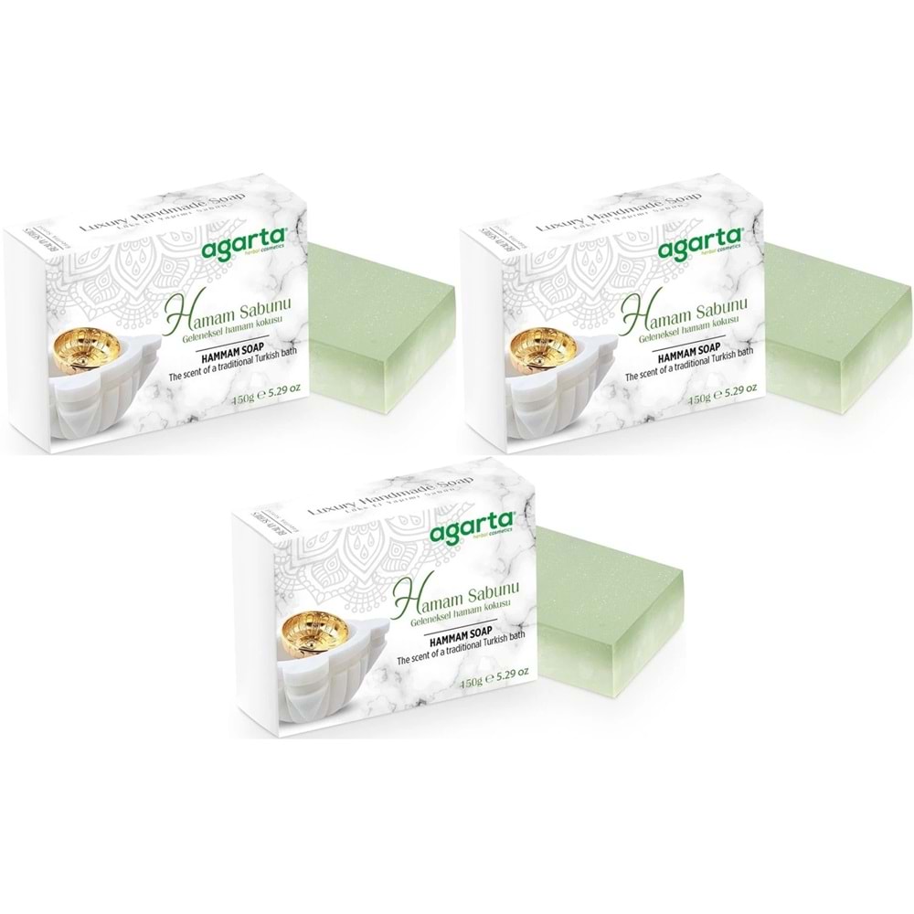 Agarta El Yapımı Doğal Sabun 150GR Hamam (3 Lü Set)