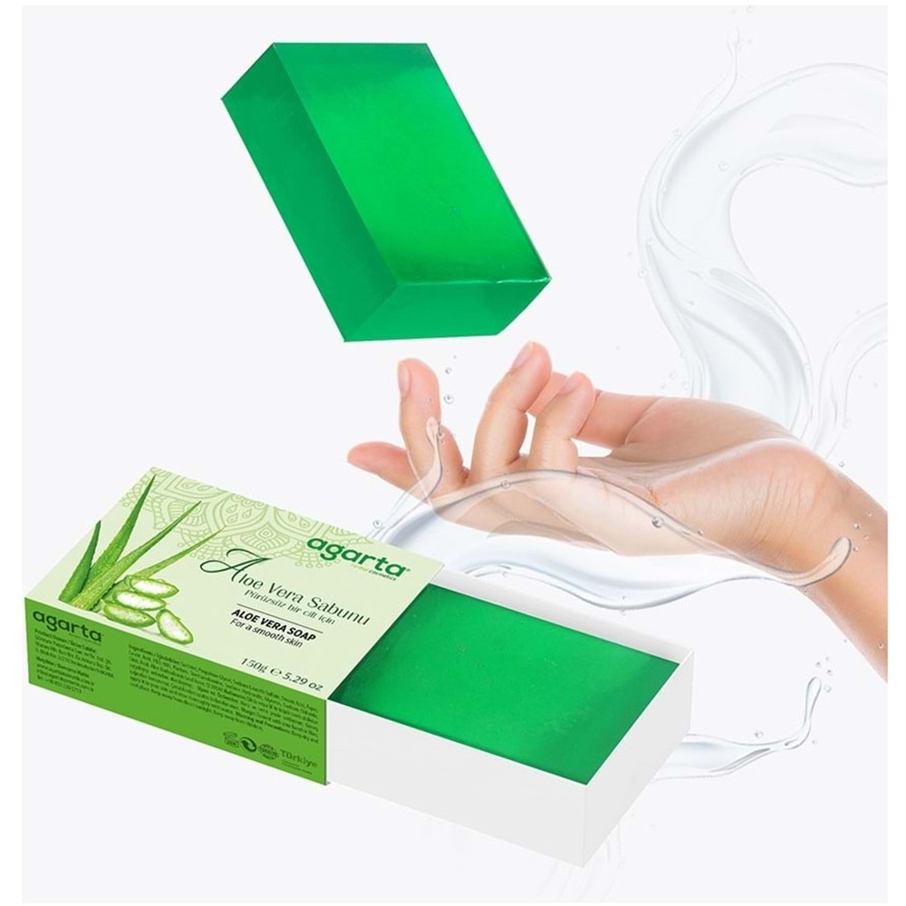Agarta El Yapımı Doğal Sabun 150GR Aloe Vera (2 Li Set)