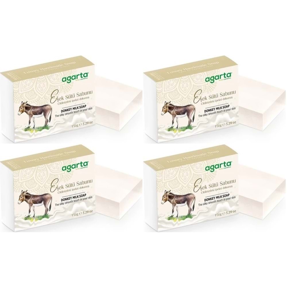 Agarta El Yapımı Doğal Sabun 150GR Eşek Sütü (4 Lü Set)