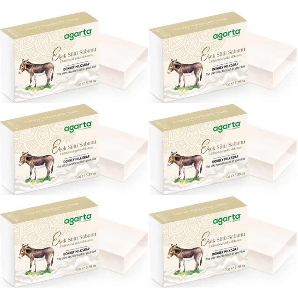 Agarta El Yapımı Doğal Sabun 150GR Eşek Sütü (6 Lı Set)