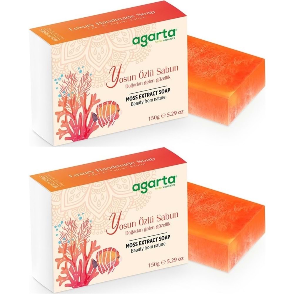 Agarta El Yapımı Doğal Sabun 150GR Yosun Özlü (2 Li Set)