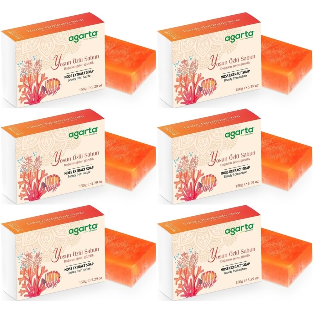 Agarta El Yapımı Doğal Sabun 150GR Yosun Özlü (6 Lı Set)
