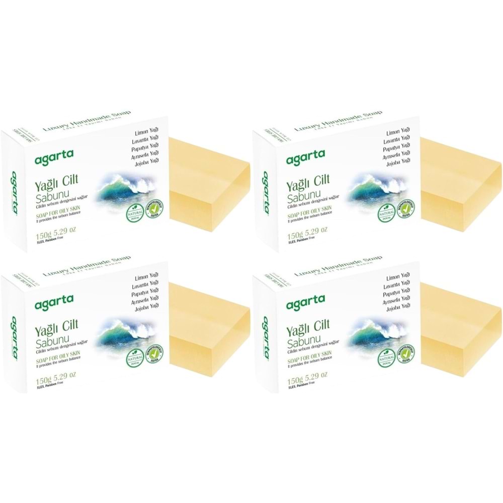 Agarta El Yapımı Doğal Sabun 150GR Yağlı Cilt (4 Lü Set)