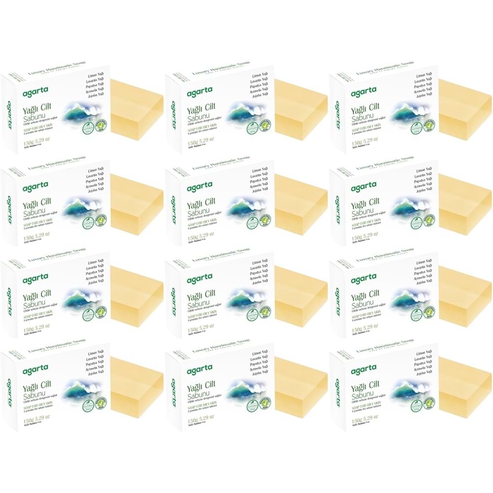 Agarta El Yapımı Doğal Sabun 150GR Yağlı Cilt (12 Li Set)